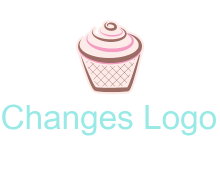 cupcake with swirl cream logo icon
