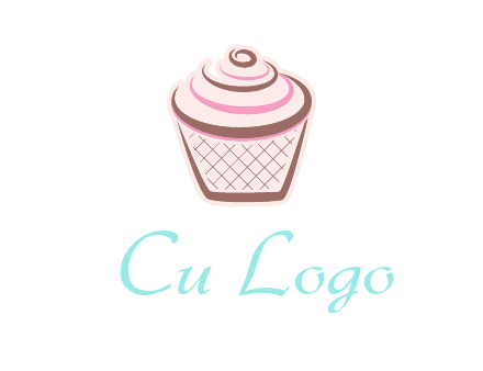 cupcake with swirl cream logo icon
