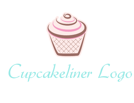 cupcake with swirl cream logo icon