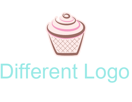 cupcake with swirl cream logo icon