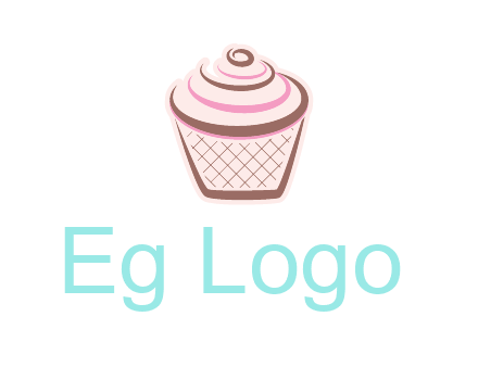 cupcake with swirl cream logo icon