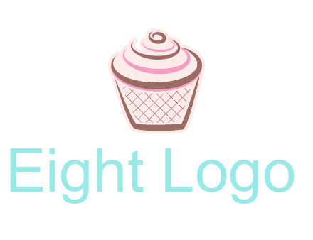 cupcake with swirl cream logo icon