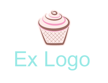 cupcake with swirl cream logo icon