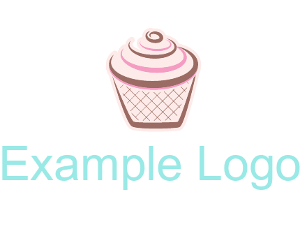 cupcake with swirl cream logo icon