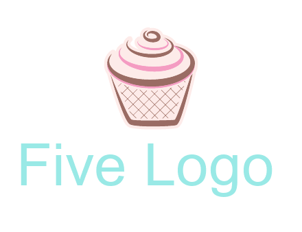 cupcake with swirl cream logo icon
