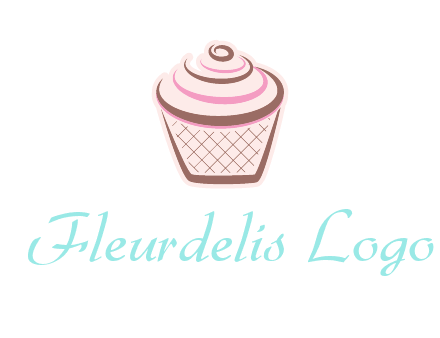 cupcake with swirl cream logo icon