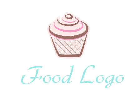 cupcake with swirl cream logo icon