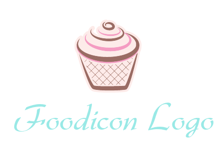 cupcake with swirl cream logo icon
