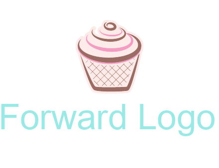 cupcake with swirl cream logo icon