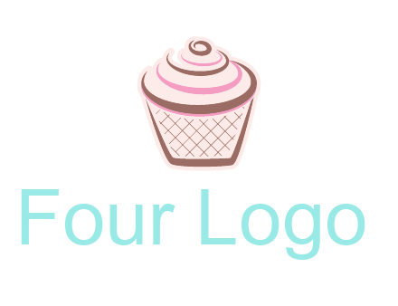 cupcake with swirl cream logo icon