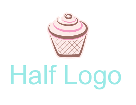 cupcake with swirl cream logo icon