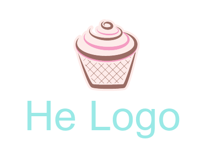 cupcake with swirl cream logo icon