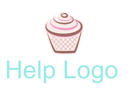 cupcake with swirl cream logo icon