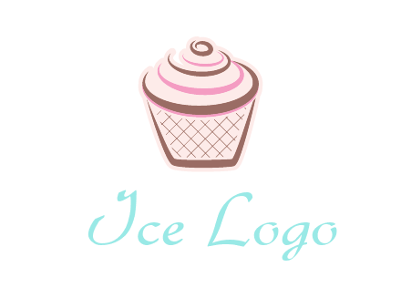 cupcake with swirl cream logo icon