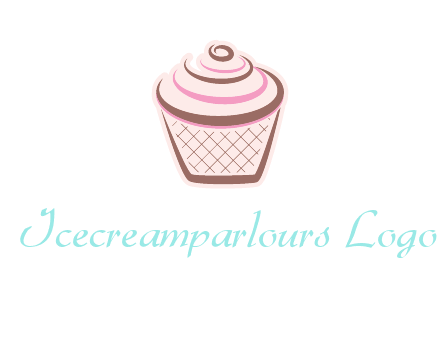 cupcake with swirl cream logo icon