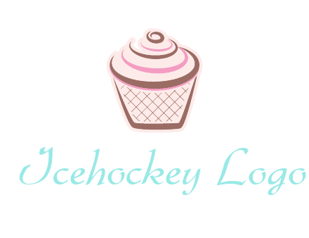 cupcake with swirl cream logo icon
