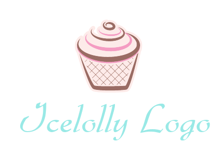cupcake with swirl cream logo icon