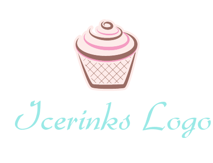 cupcake with swirl cream logo icon