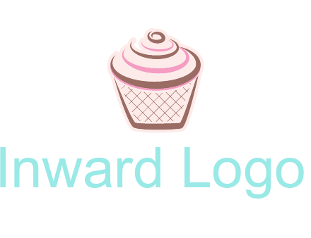 cupcake with swirl cream logo icon