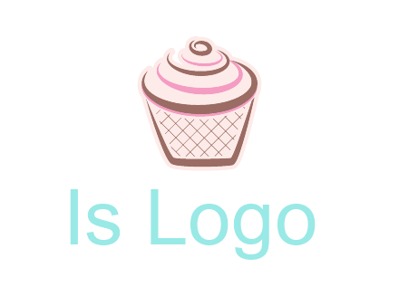 cupcake with swirl cream logo icon
