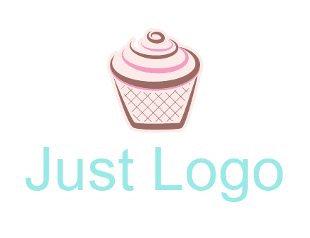 cupcake with swirl cream logo icon