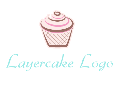 cupcake with swirl cream logo icon