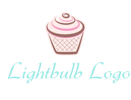 cupcake with swirl cream logo icon