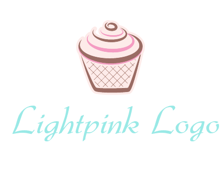 cupcake with swirl cream logo icon