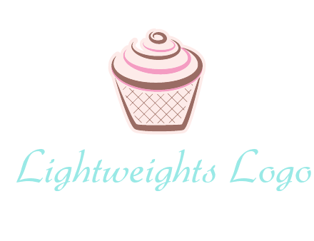 cupcake with swirl cream logo icon