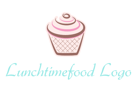 cupcake with swirl cream logo icon