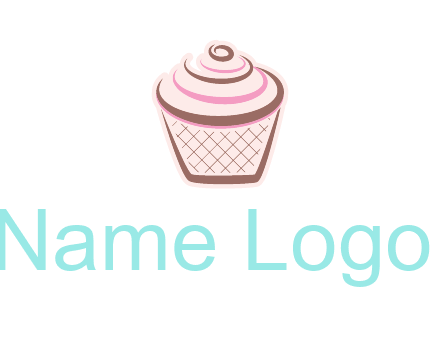 cupcake with swirl cream logo icon