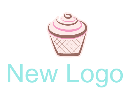 cupcake with swirl cream logo icon