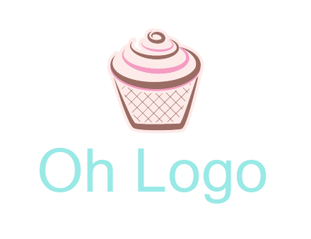 cupcake with swirl cream logo icon