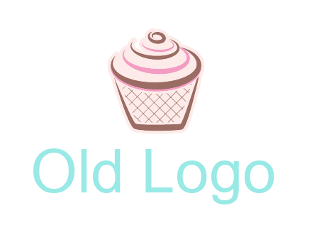 cupcake with swirl cream logo icon
