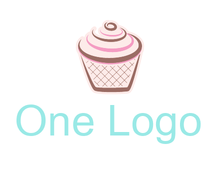 cupcake with swirl cream logo icon