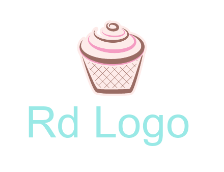 cupcake with swirl cream logo icon