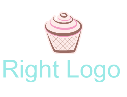 cupcake with swirl cream logo icon