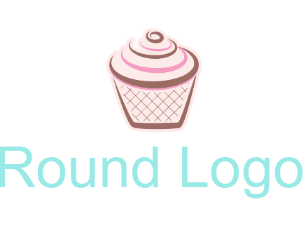 cupcake with swirl cream logo icon