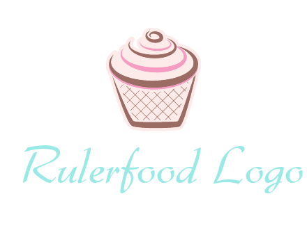 cupcake with swirl cream logo icon