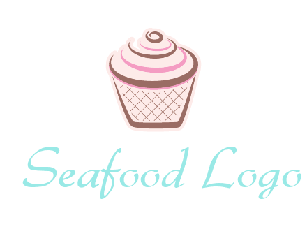 cupcake with swirl cream logo icon