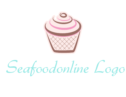 cupcake with swirl cream logo icon