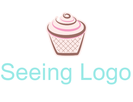 cupcake with swirl cream logo icon