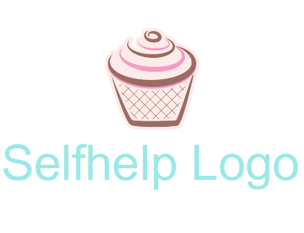 cupcake with swirl cream logo icon