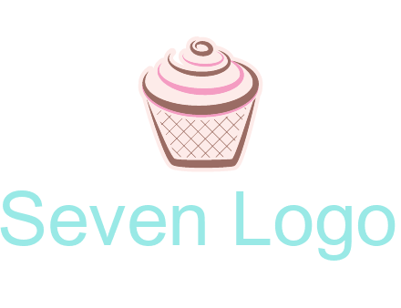cupcake with swirl cream logo icon