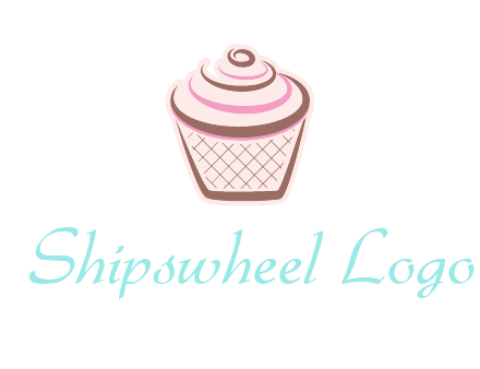 cupcake with swirl cream logo icon