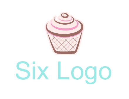 cupcake with swirl cream logo icon