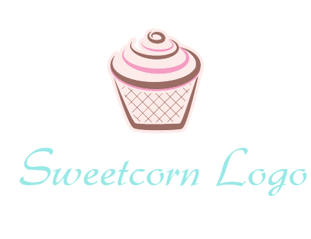 cupcake with swirl cream logo icon