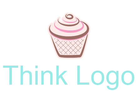 cupcake with swirl cream logo icon
