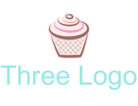 cupcake with swirl cream logo icon