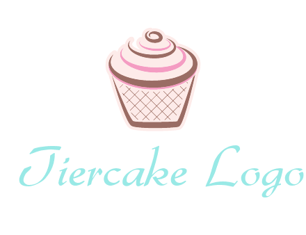 cupcake with swirl cream logo icon